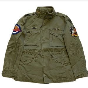 Polo Ralph Lauren Soldier Olive Military M-65 Combat Field Patch Jacket